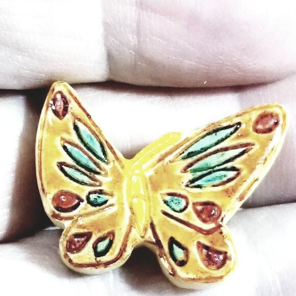 Butterfly 1"x1" orange, yellow, green and red 1.1902 - Picture 10 of 11